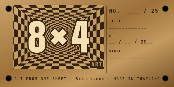 8x4 ART maker's plate, engraved brass